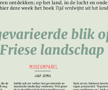 Tijd verdwijnt uit het landschap in Friesch Dagblad
